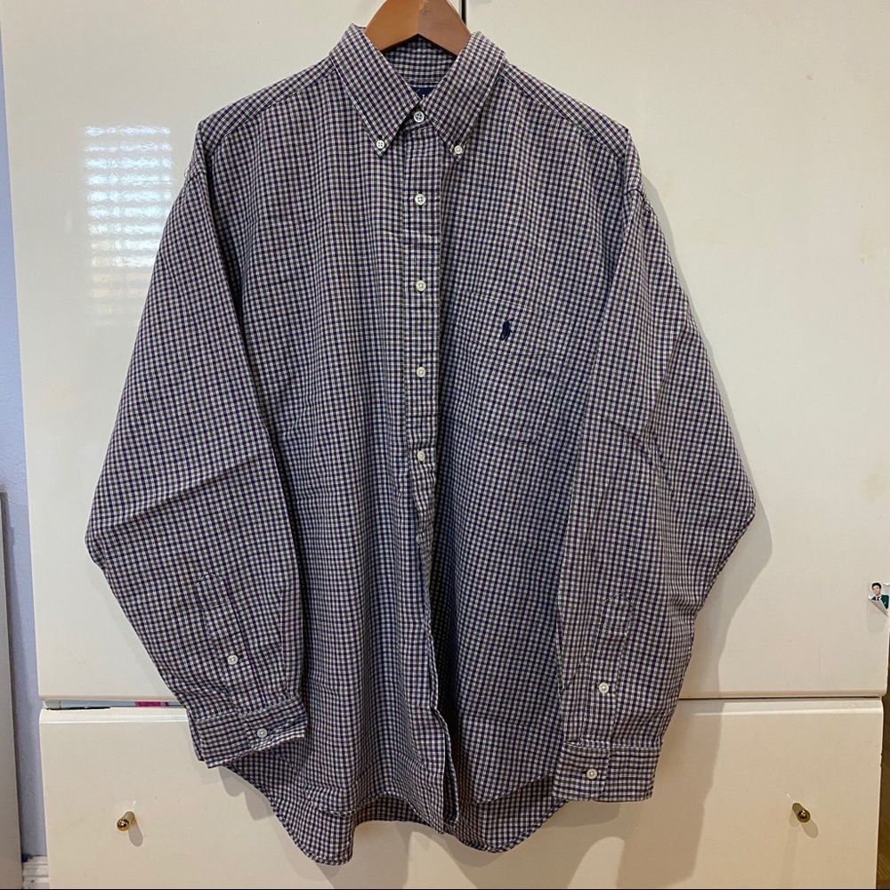Ralph Lauren purple and green shirt